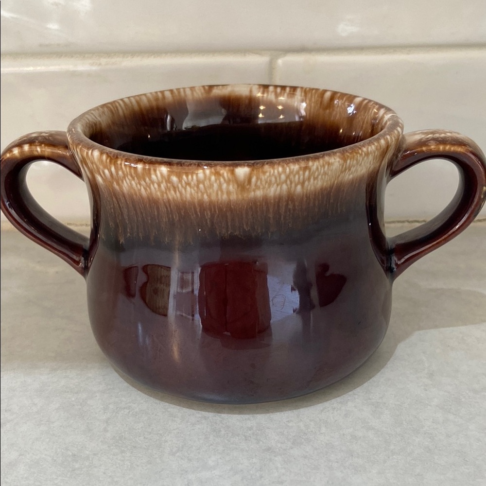 Vintage McKoy brown drip glaze pot